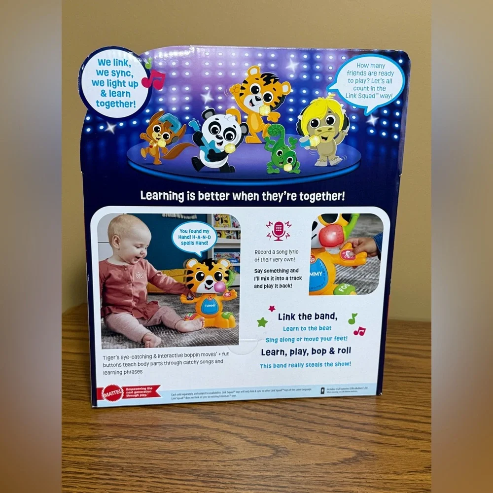 Fisher Price Link Squad Bop & Groove Tiger Interactive Learning Musical Toy 9M+
